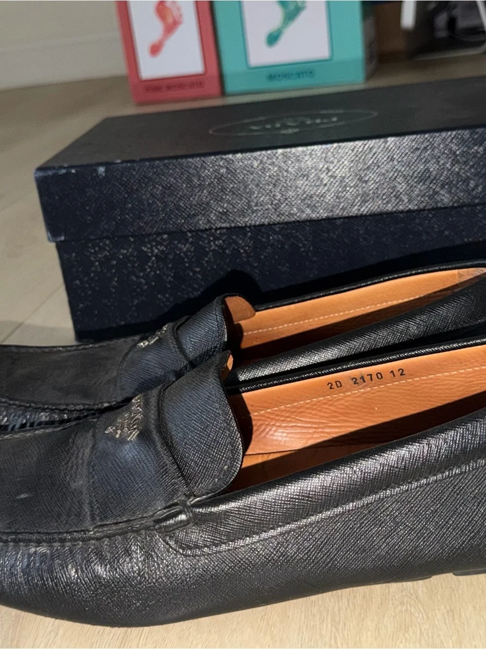Prada Men’s Black Leather Loafers